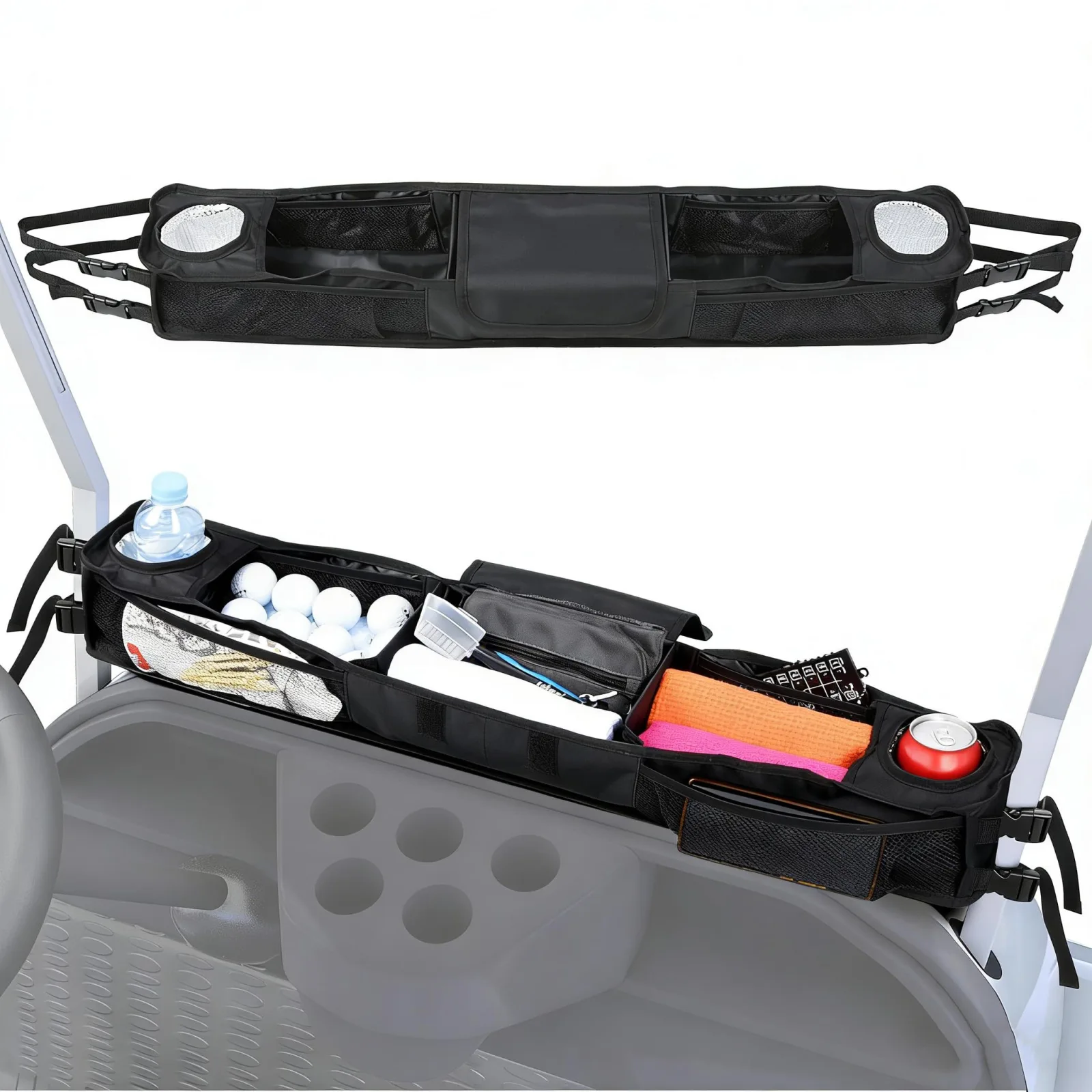 GHXYHTH Front Golf Cart Organizer with Cup Holders — GHXYHTH-8899113