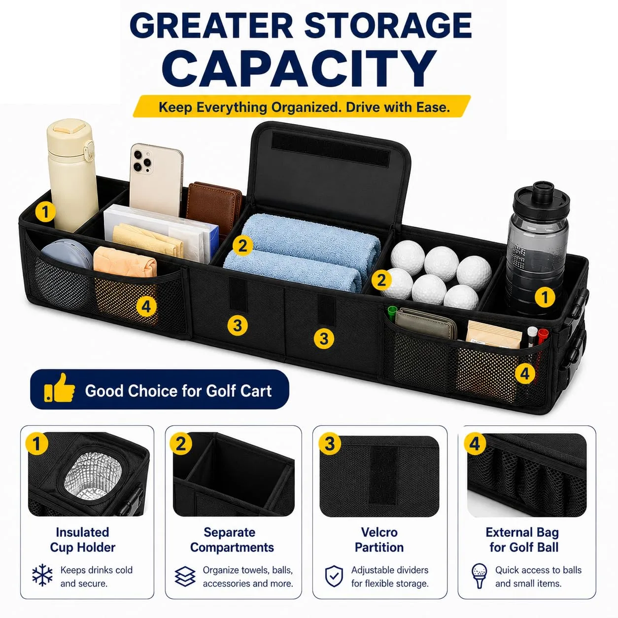 UFDTHCJH Storage Organizer for Yamaha Drive2 Lithium 2 Passenger — UFDTHCJH-9922196 image 2