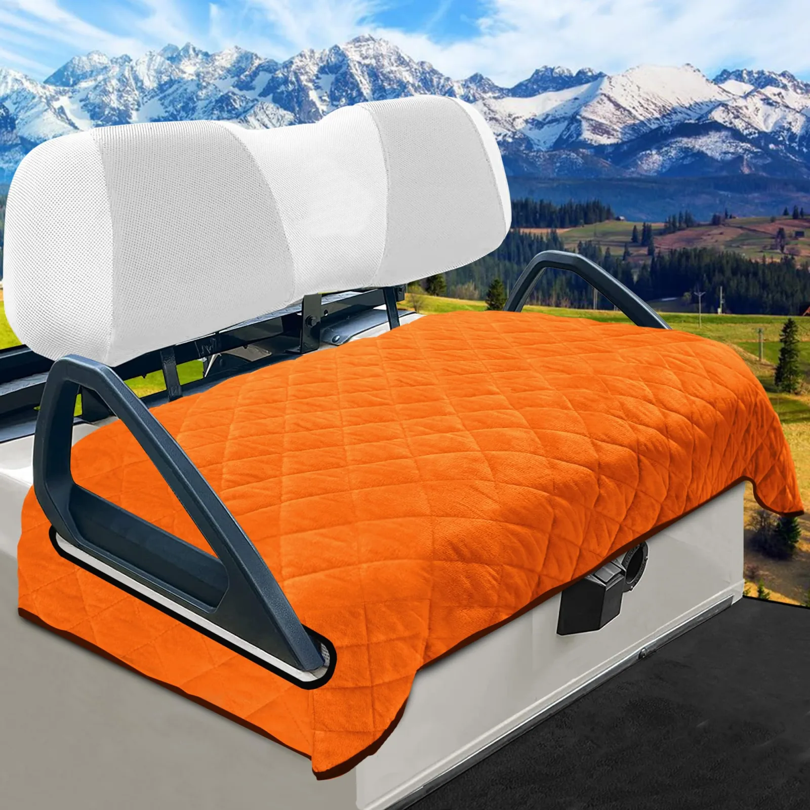 YOKYHOM Universal Golf Cart Seat Cover 50" x 30.5" Short Plush - Orange