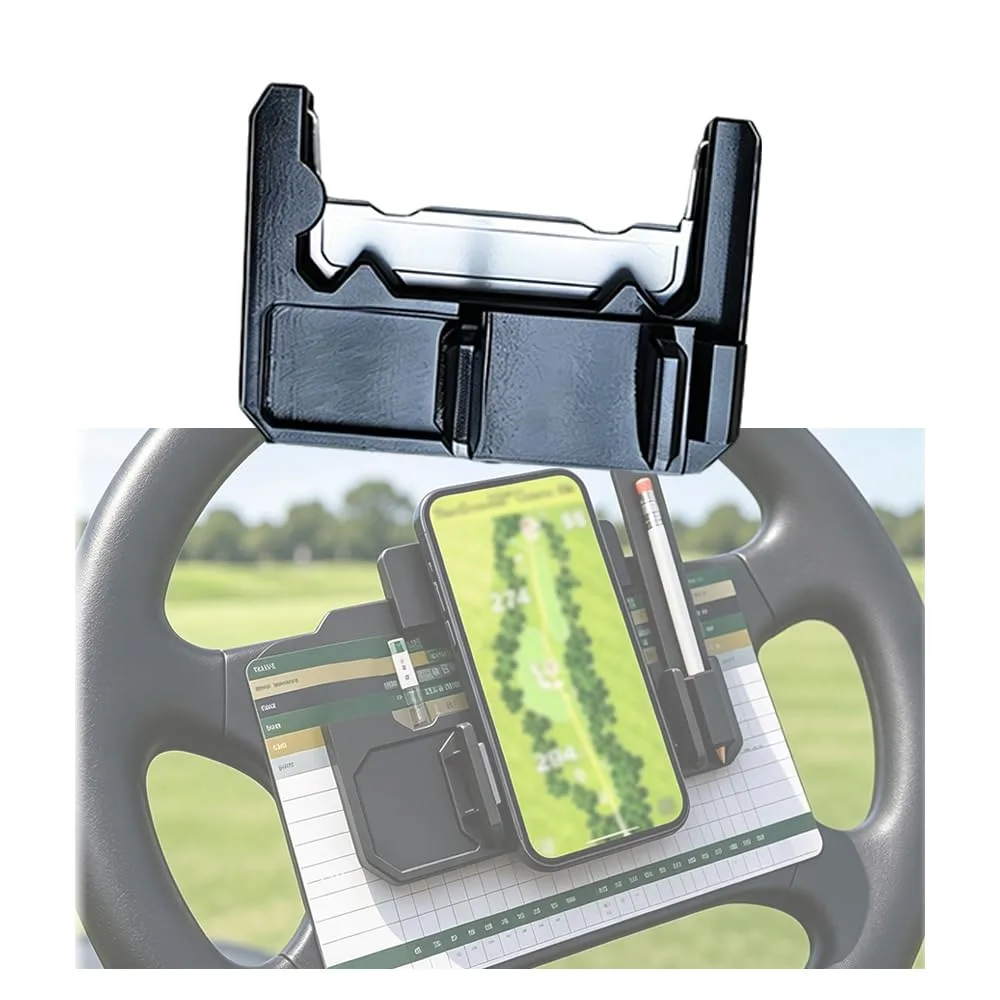 SADFGF Steering Wheel Phone & Scorecard Mount for Club Car Cafe Express 6 Passenger (2010-2026)