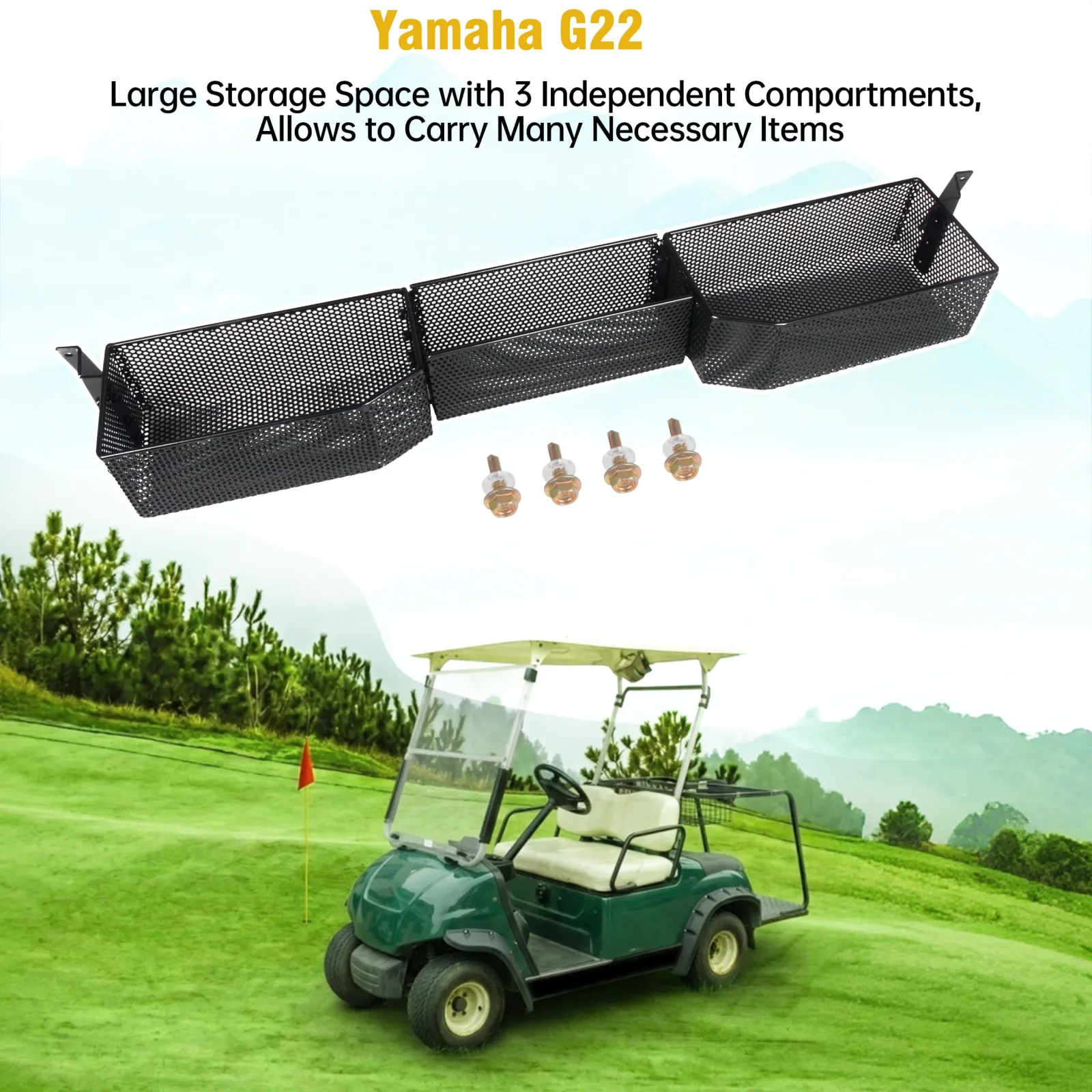 KAKABAS 3-Compartment Metal Storage Basket for Yamaha G14-G22 image 2