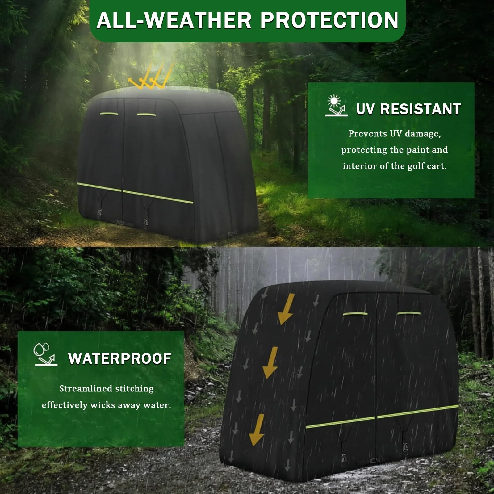DFRDGFAG 420D Heavy Duty Golf Cart Cover for Advanced EV 2 Passenger (2016-2025) image 4