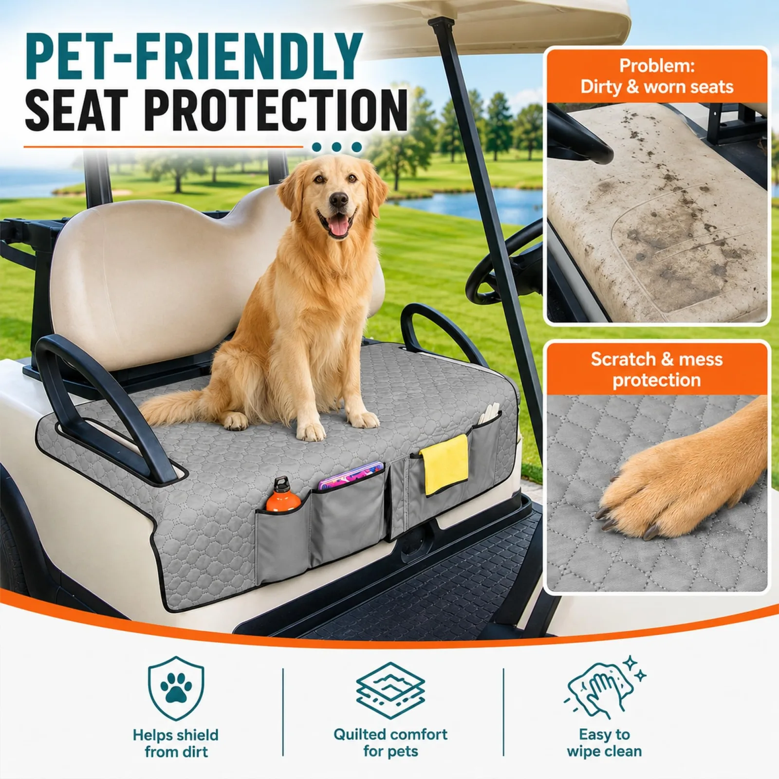 Generic Golf Cart Seat Cover for Cushman Hauler 800X 2-Passenger (2008-2025) image 4