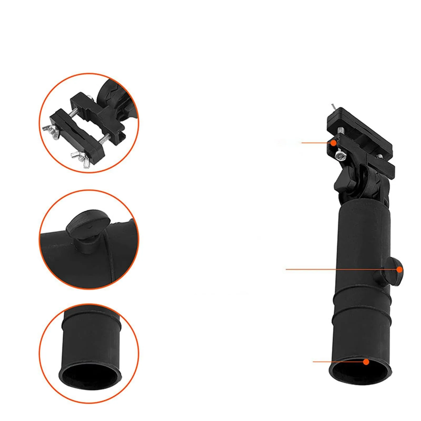 rockible Universal Golf Cart Umbrella Holder Clamp, Black image 2