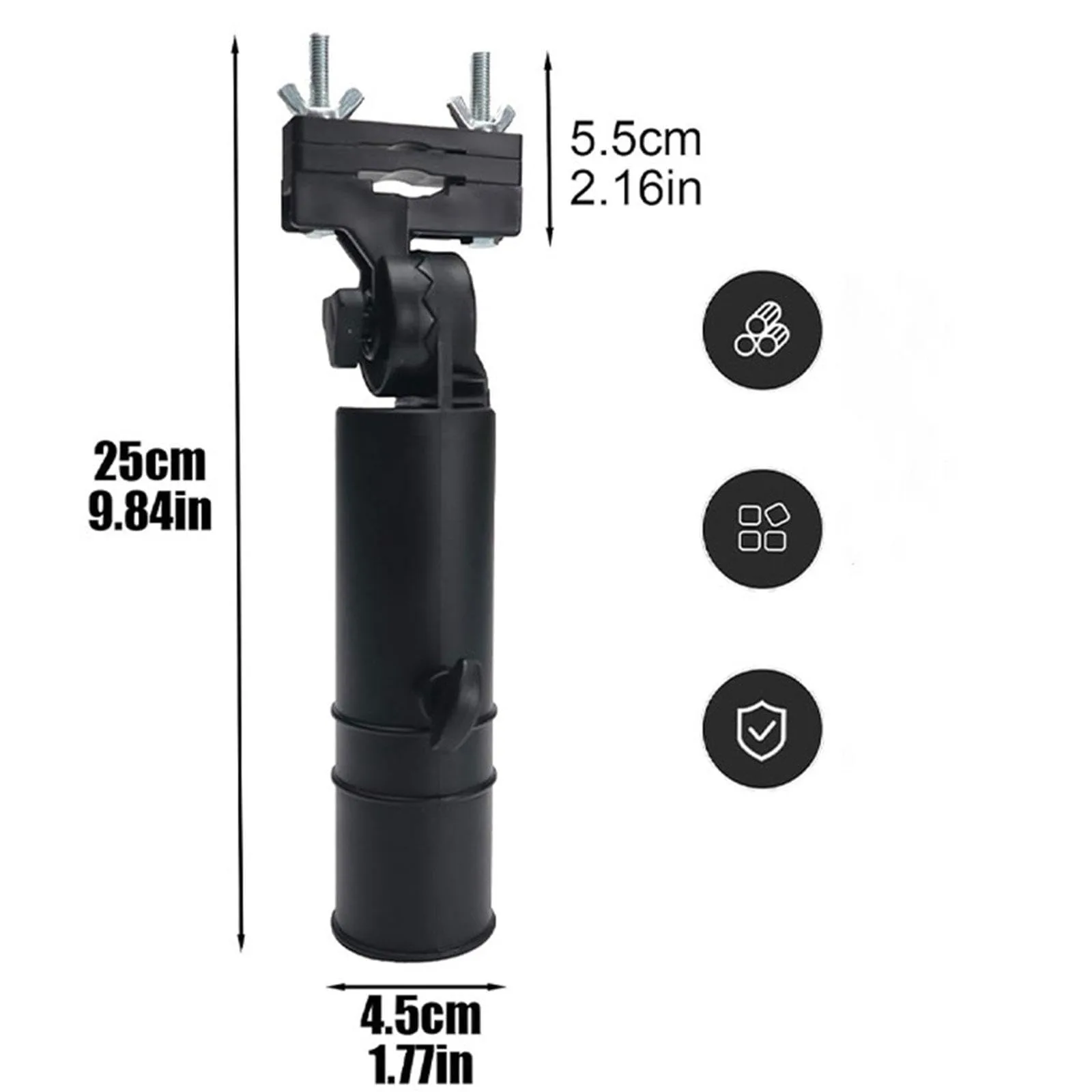 rockible Universal Golf Cart Umbrella Holder Clamp, Black image 3