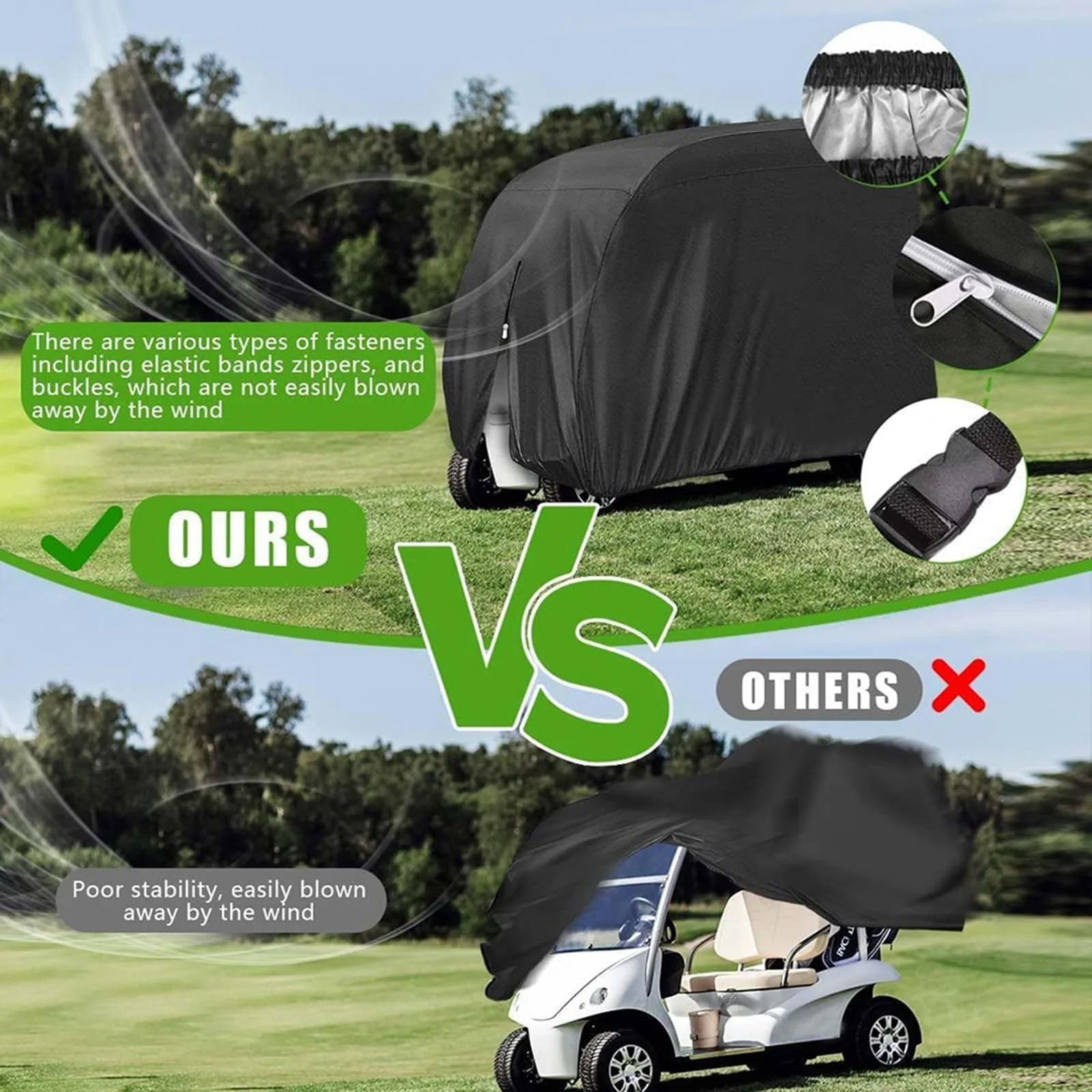 Generic Golf Cart Cover for Denago Rover 2 Passenger (2022–2025) image 3