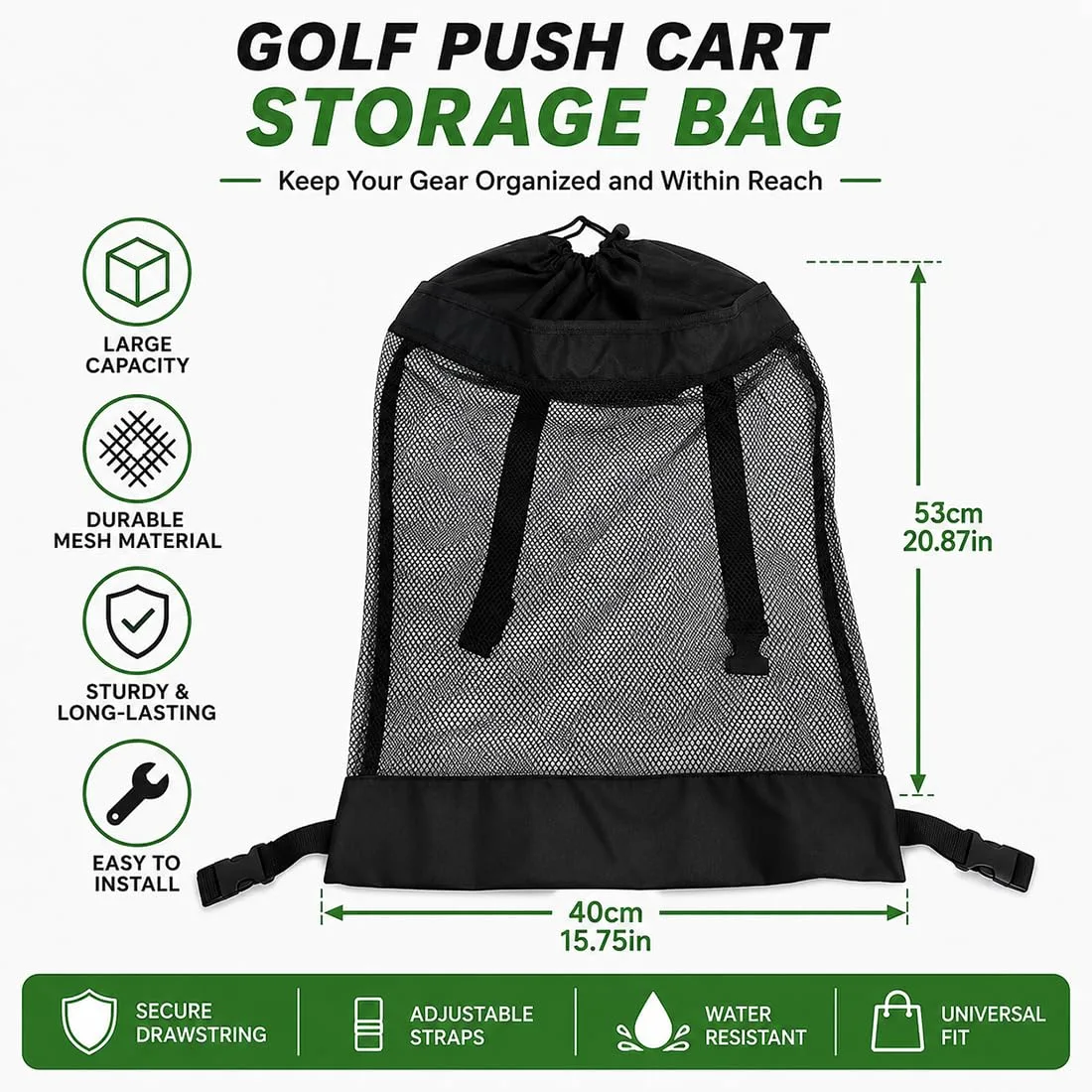 RJAHDNC Mesh Storage Bag Organizer for Wishbone One Push Cart (2015–2019) image 2
