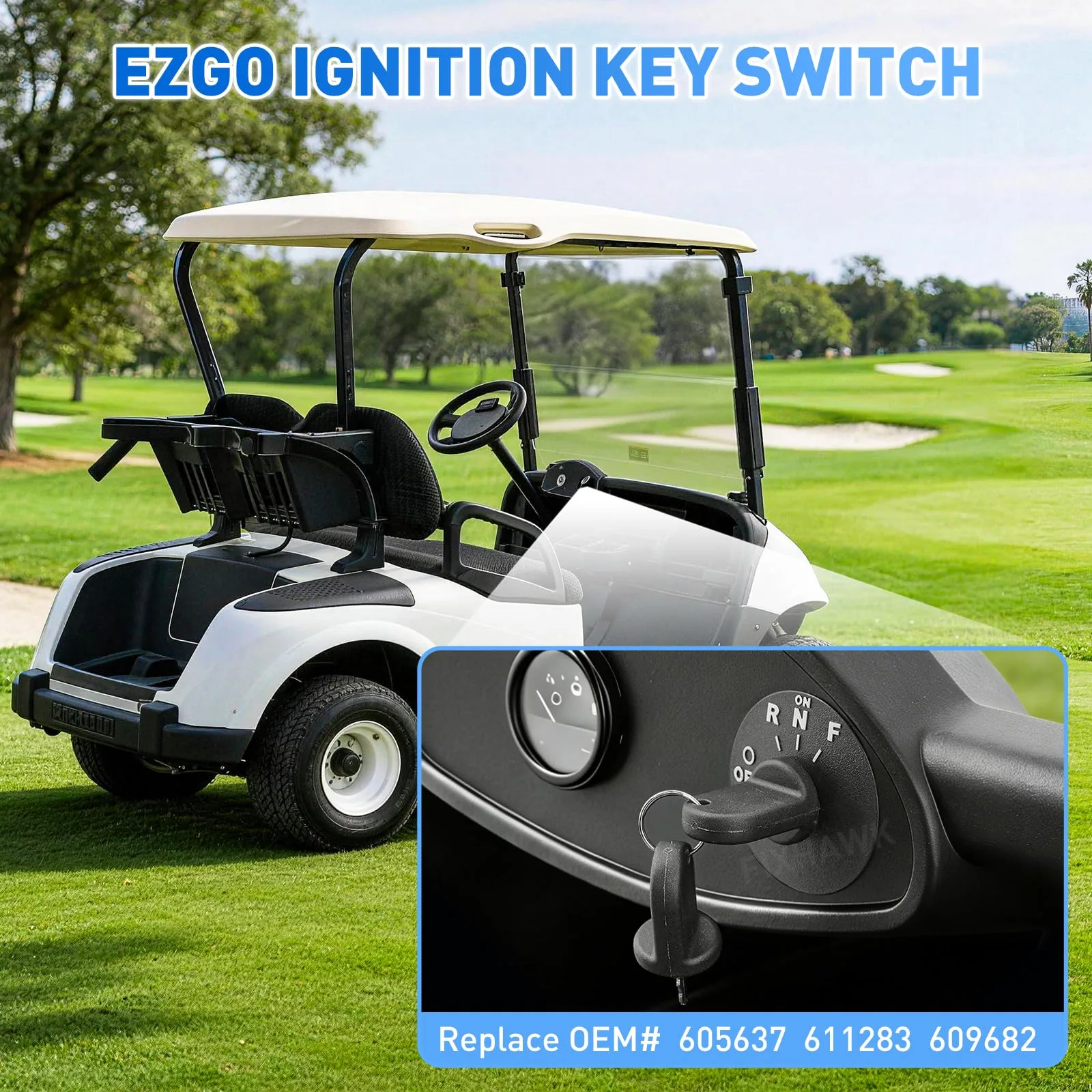 FIXHAWK EZGO RXV Ignition Switch with 2 Keys — MPN 605637 image 3