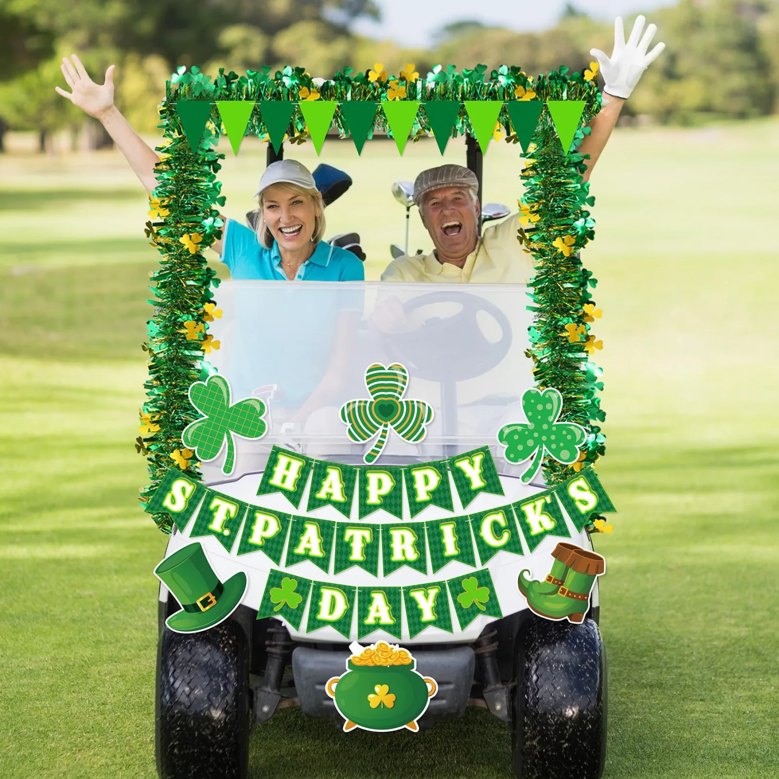 POSLIUE St. Patrick's Day Golf Cart Decorations Kit — 717089664435 image 4