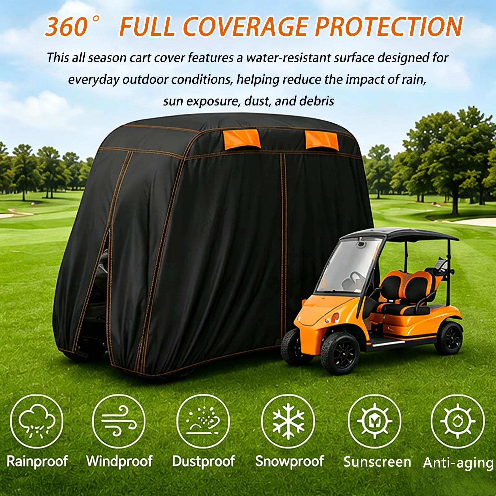 YYBDLC Golf Cart Cover for LVTONG Patrol Vehicle 2022–2026 — 420D Oxford image 2