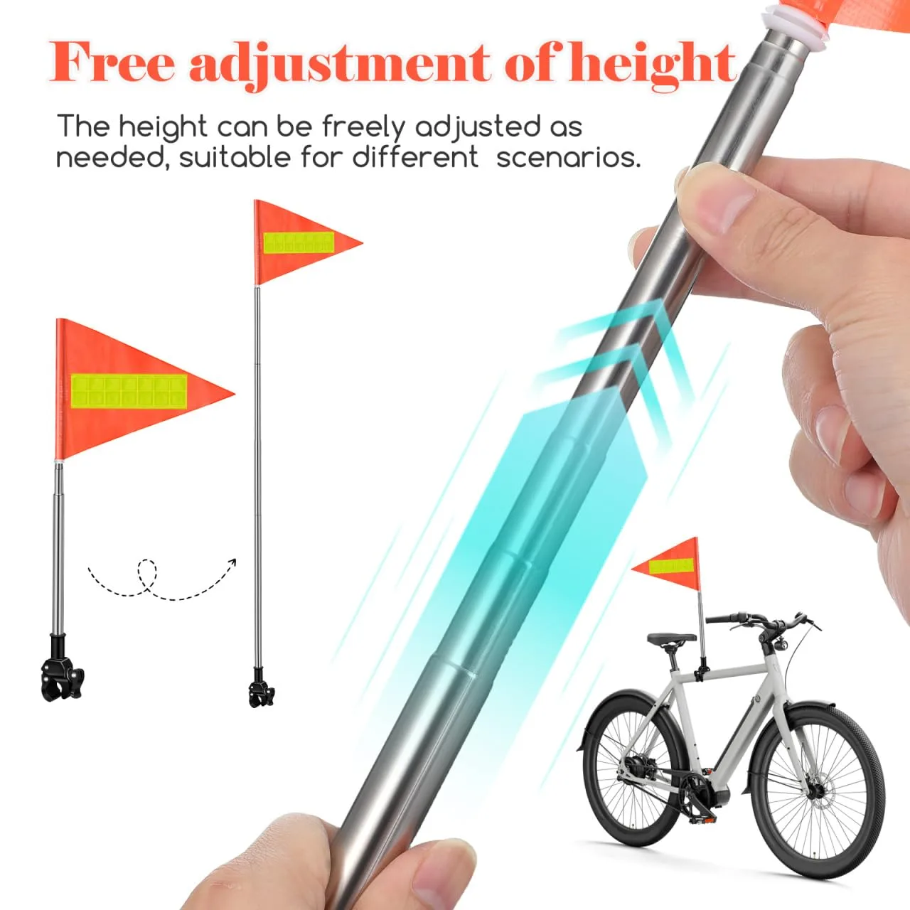 YARNOW Orange Reflective Golf Cart Safety Flag with Telescopic Pole image 4