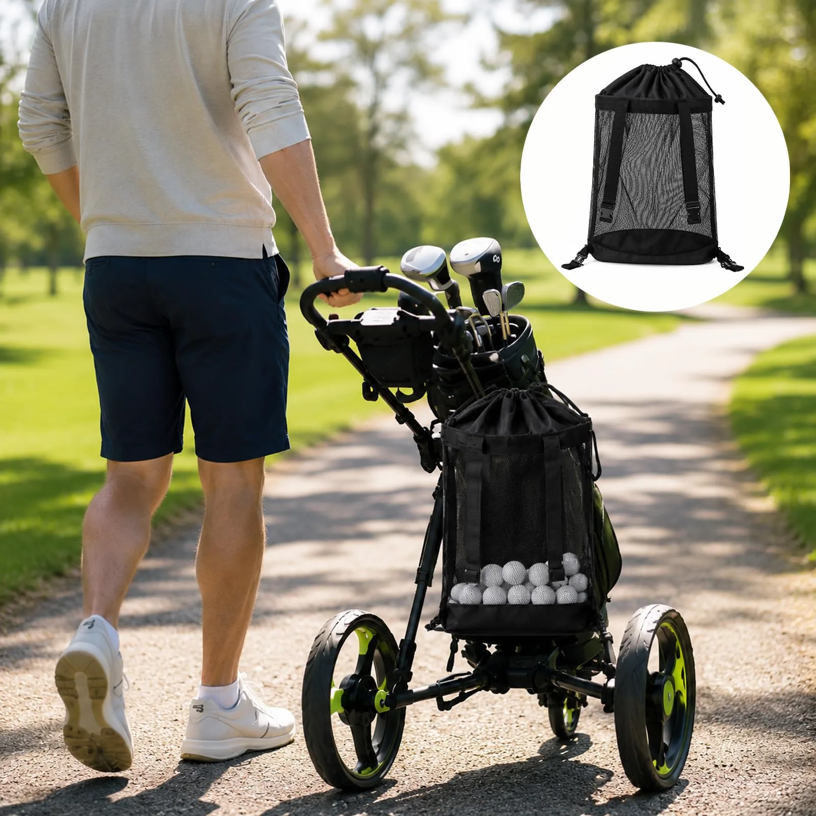 Yoclacr Golf Push Cart Storage Bag for CaddyTek Explorer V8 Deluxe (2021–2026) image 2
