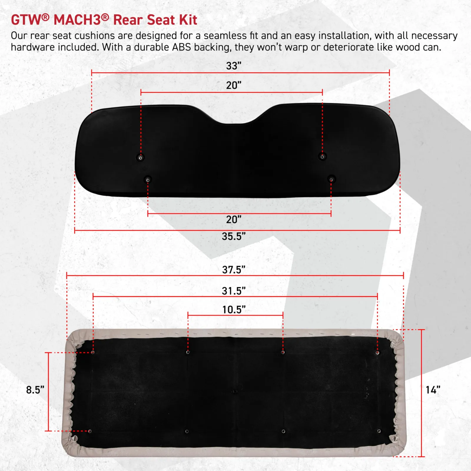 GTW Mach3 Rear Flip Seat Kit for Yamaha Drive2 (2017-Up) - 01-157 image 3