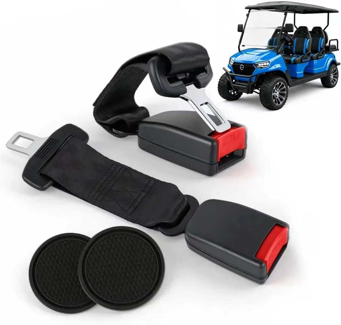 Xingnang Universal Golf Cart Seat Belt Kit 2-Pack — Black